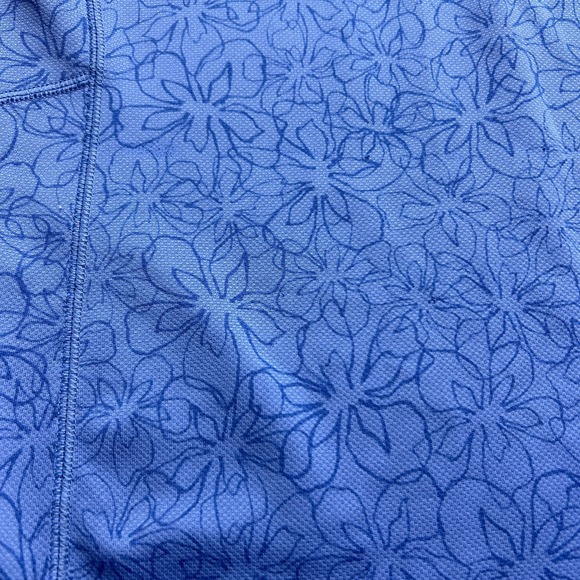L.L.Bean Shirt M Reg Floral 1/4 Zip Long Sleeve Mock Neck Lightweight Running - Picture 2 of 9